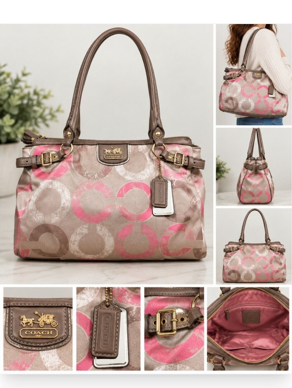 Coach Madison Metallic Op Art Carryall